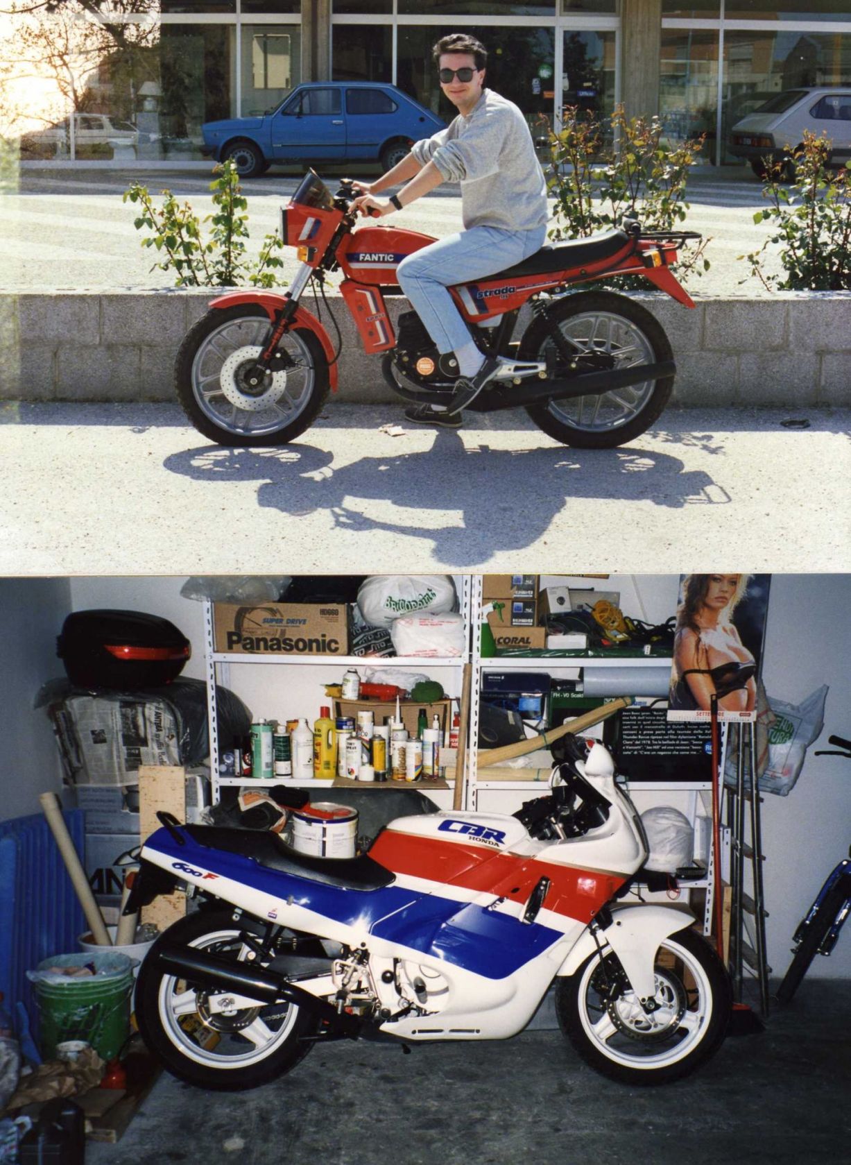 img023
La prima foto, io a 16 anni sulla prima moto, 
Fantic Strada 125 Sport H2O!
La seconda, avevo 28 anni e questa Honda 
CBR 600 F, dopo 10 anni di fermo moto, mi 
ha fatto ritornare motociclista... 

